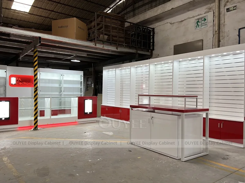 Wood Tone And Red Complete Store Fixture - Image 3
