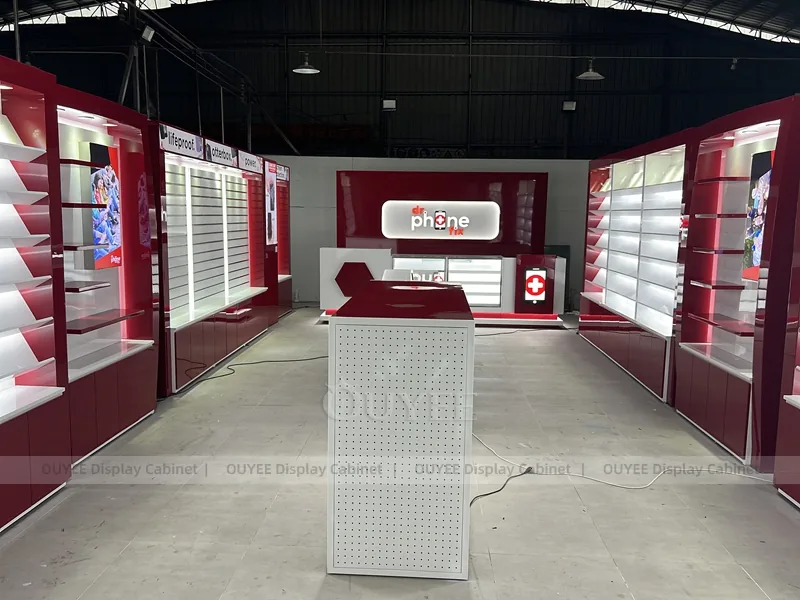 Wood Tone And Red Complete Store Fixture - Image 7