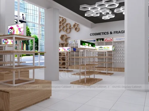 Wood White Pharmacy Shelving