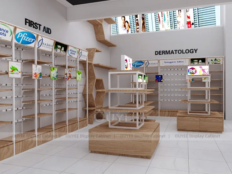 Wood White Pharmacy Shelving - Image 2