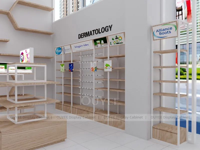 Wood White Pharmacy Shelving - Image 4