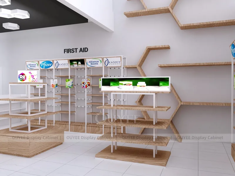 Wood White Pharmacy Shelving - Image 5