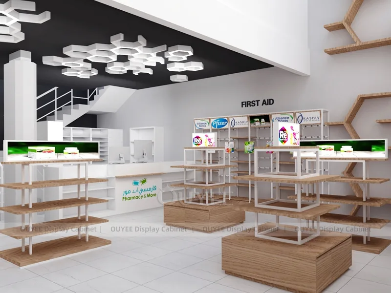 Wood White Pharmacy Shelving - Image 7