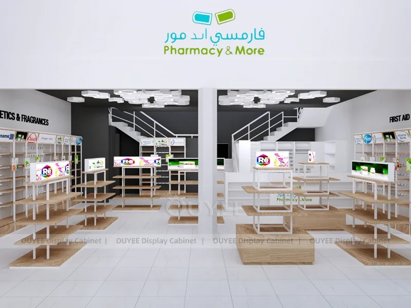 Wood White Pharmacy Shelving - Image 8