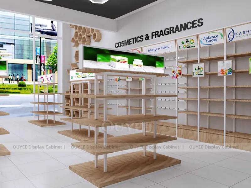 Wood White Pharmacy Shelving - Image 9
