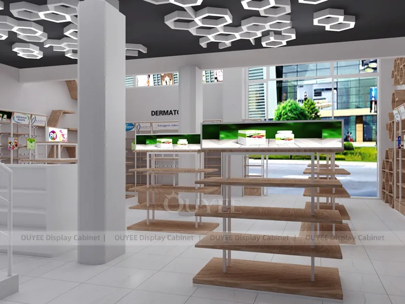 Wood White Pharmacy Shelving - Image 10