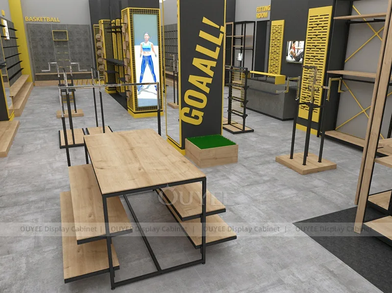 Yellow Goal Showroom Retail Clothing Display