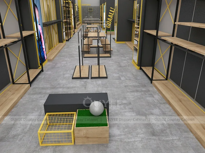 Yellow Goal Showroom Retail Clothing Display - Image 3