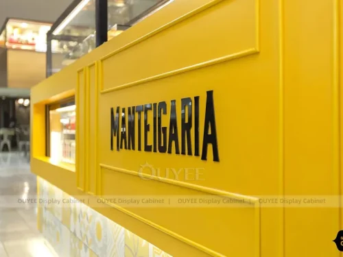 Yellow Manteria Kiosk Bubble Tea Shop Display