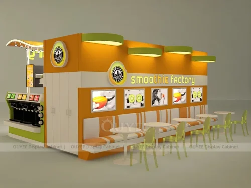 Yellow Smoothie Kiosk Bubble Tea Shop Display
