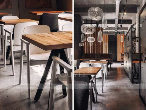 Black Wood Brand Ready Cafe Counter Fixture with Menu Wall And Display Shelves 01