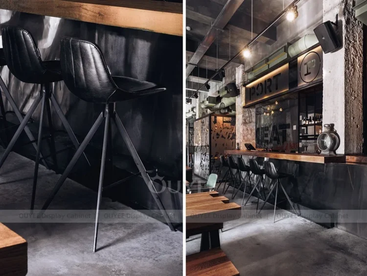 Black Wood Brand Ready Cafe Counter Fixture with Menu Wall And Display ...