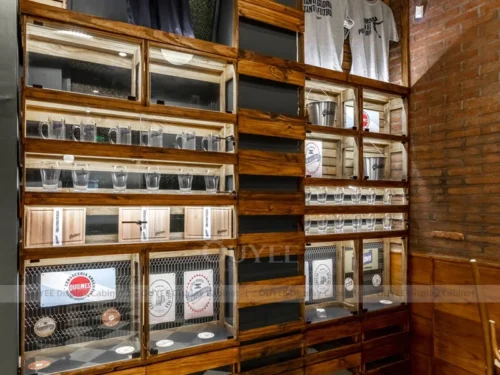 Black Wood Cozy Cafe Counter Fixture with Customer Pickup Zone 01