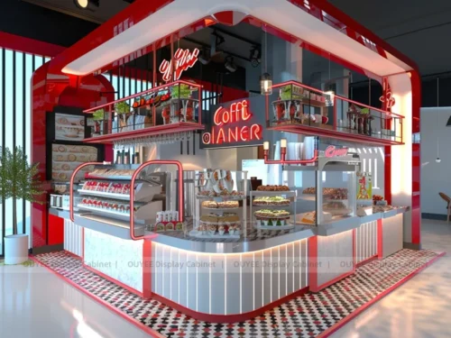 Orange Wood Brand Ready Coffee Kiosk with Portable Cafe Pod for Boutique Cafe 01