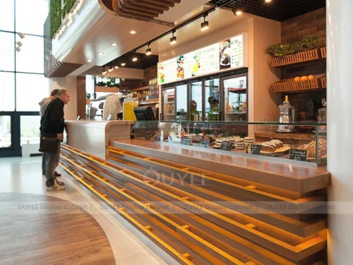 White Wood Urban Bakery Cafe Counter with Coffee And Pastry Run 01